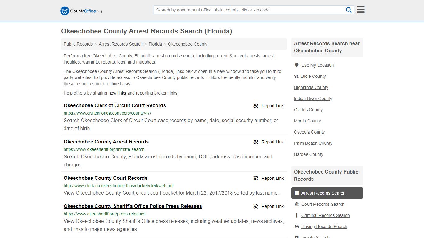 Arrest Records Search - Okeechobee County, FL (Arrests ...